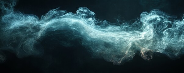 Ethereal Flowing Smoke Effect in Atmospheric Blue Hues