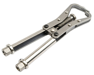 Metal clamp tool on a transparent background