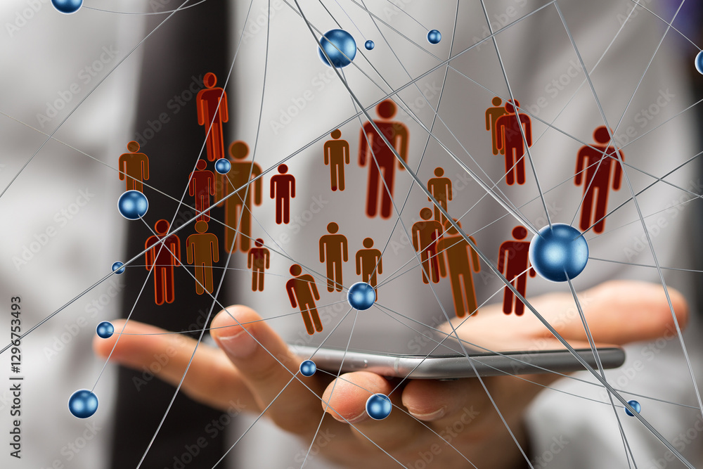 Poster Abstract technology group and data 3d
