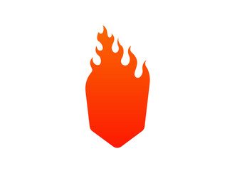 Icon with vibrant red and orange flame design signifying energy and intense fiery action.