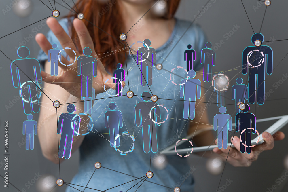 Poster conceptual image with social connection