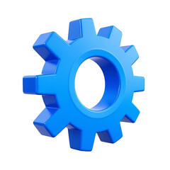3d blue gear icon