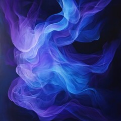 Obraz premium Abstract swirling colors, vibrant blue and purple smoke, art design, digital