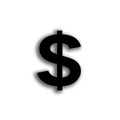 Obraz premium large, bold black dollar sign symbol on transparency background represents currency and finance. simple design emphasizes concept of money and economic transactions