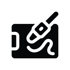 tablet glyph icon. Strong and solid vector icon for websites, mobile interfaces, presentations, and visual branding. High quality and easy to edit.