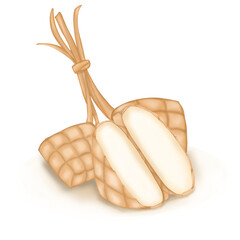 Illustration of ketupat, a typical food for Eid al-Fitr 