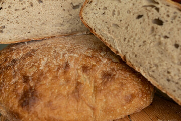 Delicious freshly baked bread, perfect for sandwiches or snacks. Golden crust, fluffy inside.
