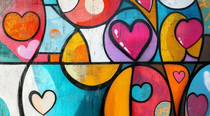 Obraz premium A vibrant and energetic street art-inspired mural painting 