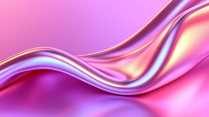 Obraz premium Abstract Pink Iridescent Fluid Wave Design
