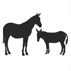 Horse Donkey Silhouette vector illustration