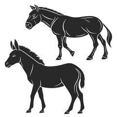 Horse Donkey Silhouette vector illustration