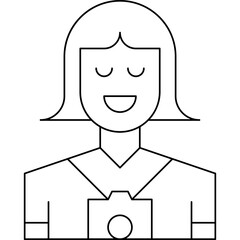 Photographer Female single vector icon illustration