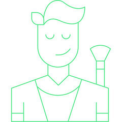 Makeup Artist Male single vector icon illustration