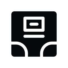 Obraz premium scale glyph icon. Strong and solid vector icon for websites, mobile interfaces, presentations, and visual branding. High quality and easy to edit.