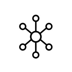 Network Hub Connection Icon Representing Digital Communication and Data Exchange
