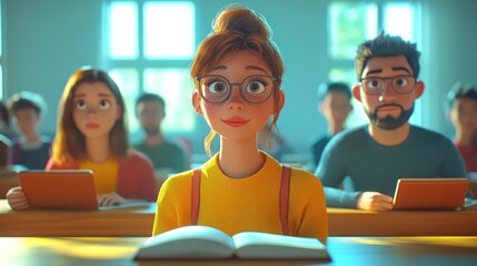 Engaging Classroom Scene with Students in a Modern Learning Environment