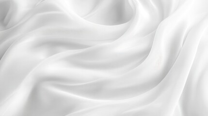 Fototapeta premium Elegant White Fabric Waves Flowing Gently for Background or Design