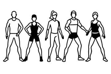 set of Athletic Silhouette vector illustration