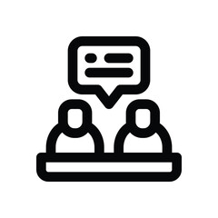 consultation line icon. Clean and minimalist vector icon for websites, mobile apps, presentations, and logos. Fully scalable and customizable for any project.