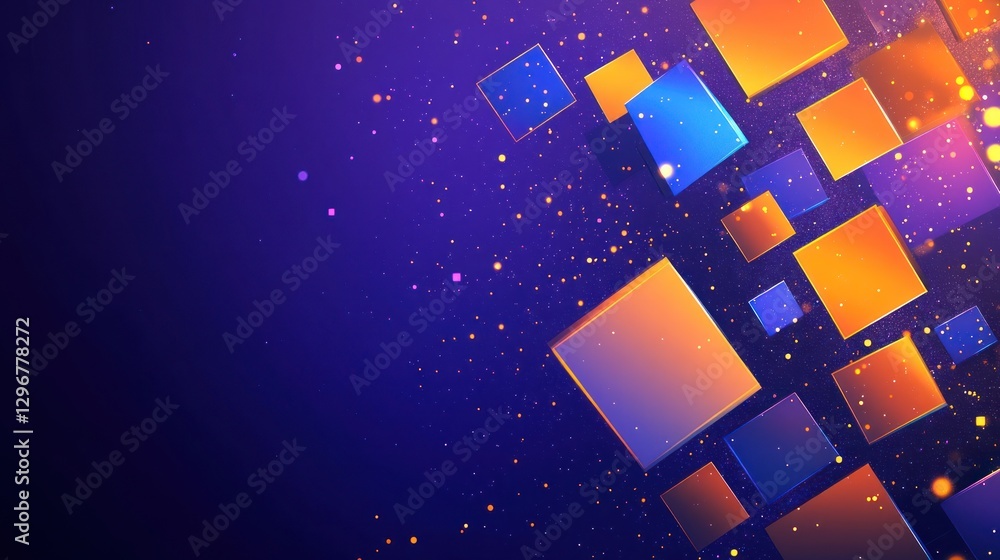 Poster abstract colorful squares, dynamic background, modern design. possible use presentation slide