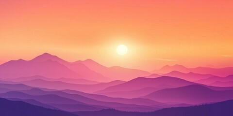 Fototapeta premium A graphic design of a sunset gradient transitioning smoothly from orange to lavender.