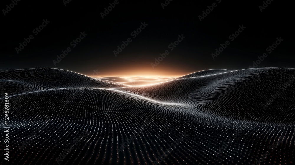Aufkleber luminous data circuits in abstract digital landscape virtual environment futuristic viewpoint