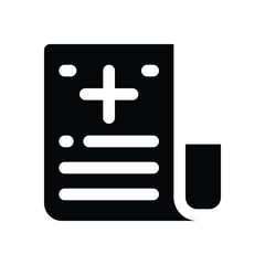 medical report glyph icon. Strong and solid vector icon for websites, mobile interfaces, presentations, and visual branding. High quality and easy to edit.