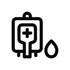 blood bag line icon. Clean and minimalist vector icon for websites, mobile apps, presentations, and logos. Fully scalable and customizable for any project.