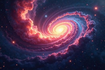 Luminous tendrils stretching through the void, swirling, nebula