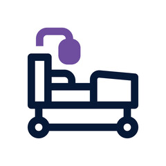 hospital bed dual tone icon. Sleek and modern vector icon for websites, mobile apps, marketing materials, and corporate design. Fully scalable and ready to use.