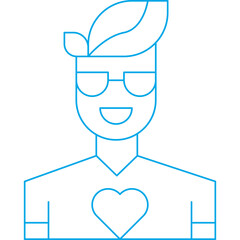 Fashion influencer Male single vector icon illustration