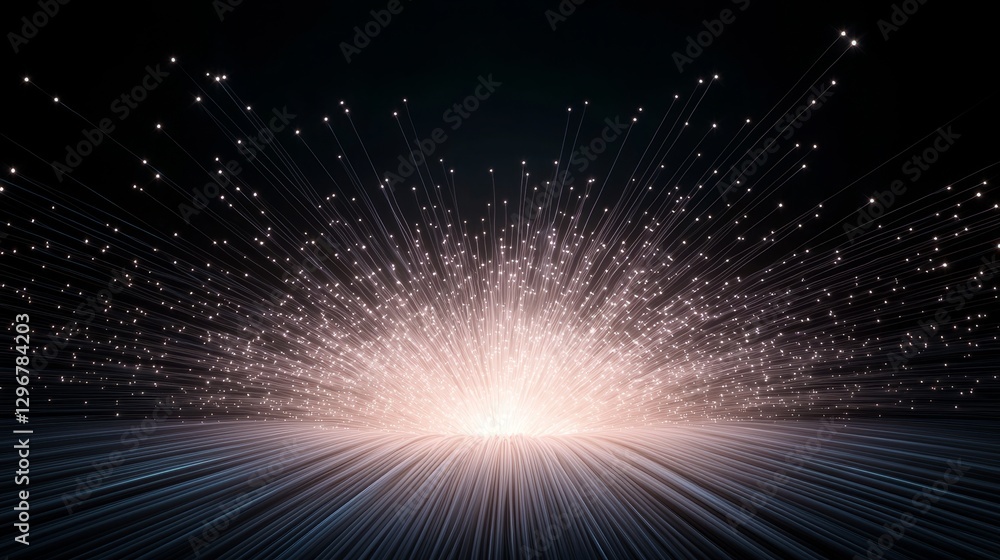 Poster luminous digital data explosion abstract circuit environment light waves futuristic concept