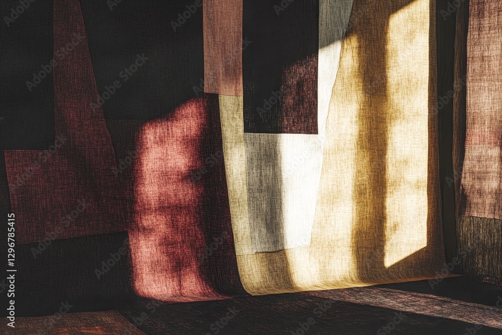 Poster abstract fabric textures with sunlight and shadow patterns