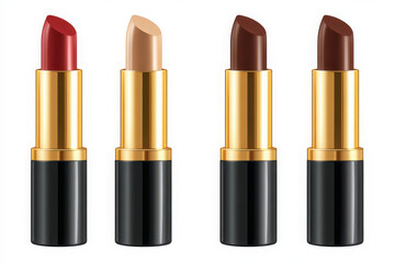 Obraz premium a color lipstick set isolated on white background for clean and professional beauty photography