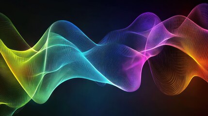 Fototapeta premium Abstract rainbow wave design, digital art background, for website or presentation use