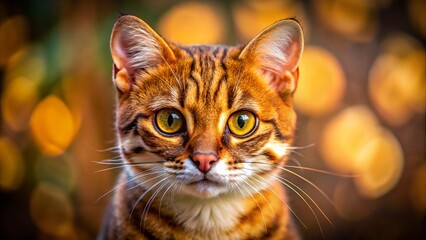 Rusty-Spotted Cat Long Exposure Portrait: Wild Beauty in Focus