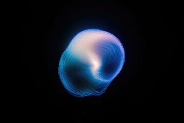 Luminescent orb glows softly, creating mesmerizing swirling patt