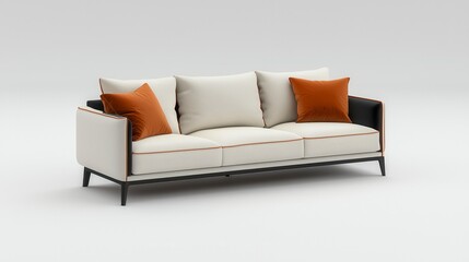 Naklejka premium Modern Sofa on White Background