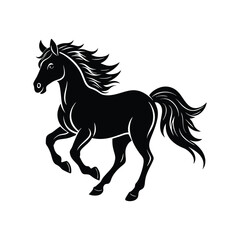 horse silhouette isolated on white