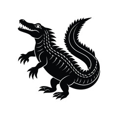 vector illustration of a black dragon