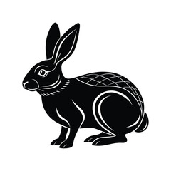 black rabbit vector illustration