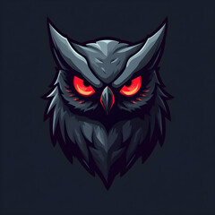 Modern grey owl mascot logo for gaming teams, cyber players, and social networks © Anna
