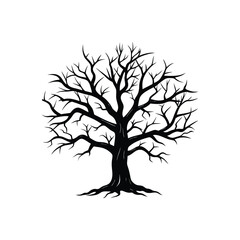 tree silhouette isolated on white