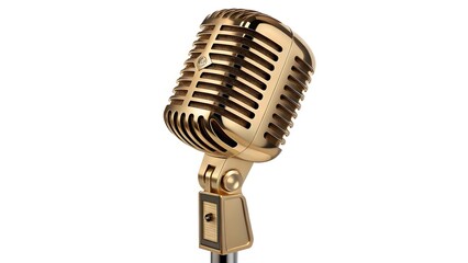 Fototapeta premium Elegant Gold Vintage Microphone Classic Design & Timeless Quality V3