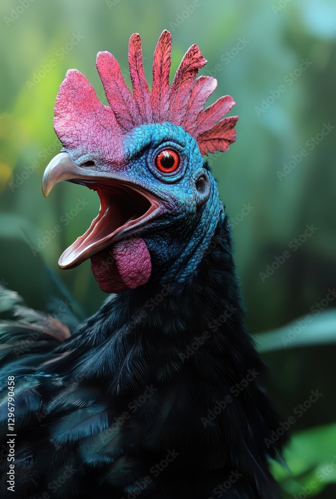 Aufkleber exotic bird with colorful plumage and bold expression in natural setting capturing attention and bea