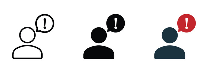 Vector complaint icon designs. Poor feedback vector icon signs