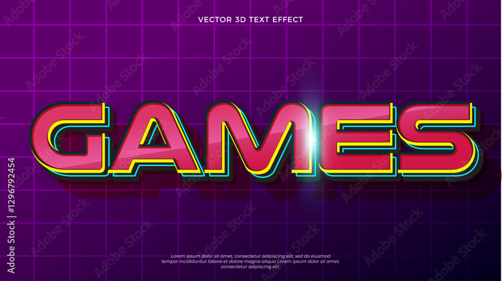 Aufkleber editable vector games text effect with modern style design