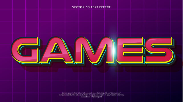 editable vector games text effect with modern style design