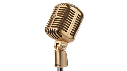 Fototapeta premium Elegant Gold Vintage Microphone Classic Design & Timeless Quality V5