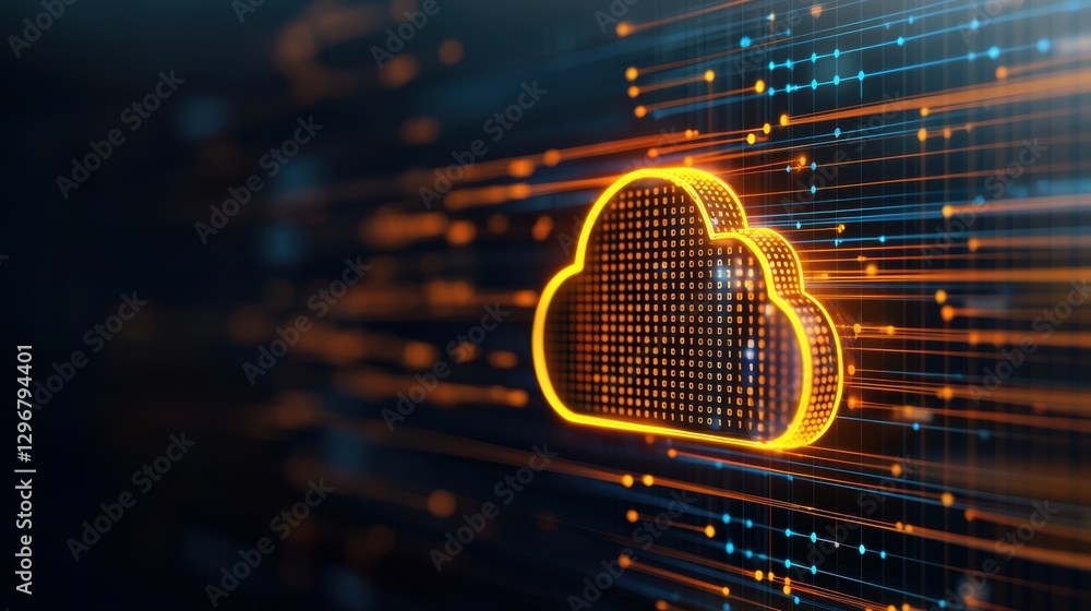 Aufkleber cloud awareness protection strategies for digital data streams futuristic technology environment cyb
